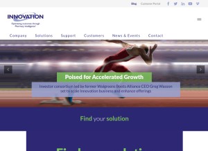 How innovat.com looks like on a tablet such as an iPad.