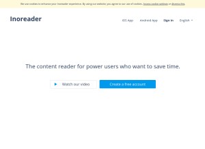 How inoreader.com looks like on a tablet such as an iPad.