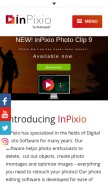How inpixio.com looks like on a mobile device such as an iPhone.