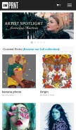 How inprnt.com looks like on a mobile device such as an iPhone.