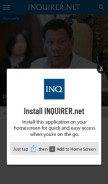 How inquirer.net looks like on a mobile device such as an iPhone.