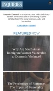 How inquiriesjournal.com looks like on a mobile device such as an iPhone.