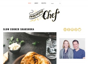 How inquiringchef.com looks like on a tablet such as an iPad.
