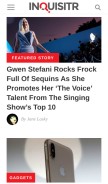 How inquisitr.com looks like on a mobile device such as an iPhone.