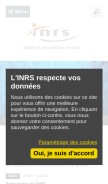 How inrs.fr looks like on a mobile device such as an iPhone.