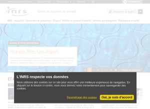 How inrs.fr looks like on a tablet such as an iPad.