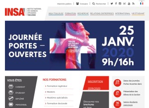 How insa-toulouse.fr looks like on a tablet such as an iPad.