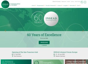 How insead.edu looks like on a tablet such as an iPad.