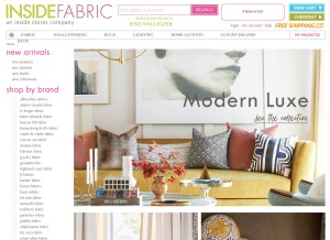 How insidefabric.com looks like on a tablet such as an iPad.