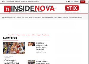 How insidenova.com looks like on a tablet such as an iPad.