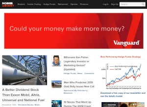 How insidermonkey.com looks like on a tablet such as an iPad.