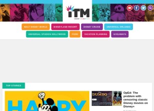How insidethemagic.net looks like on a tablet such as an iPad.