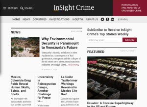 How insightcrime.org looks like on a tablet such as an iPad.