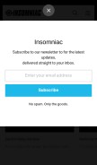 How insomniac.com looks like on a mobile device such as an iPhone.
