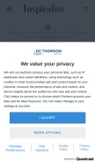 How inspiralist.com looks like on a mobile device such as an iPhone.