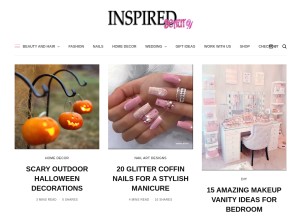 How inspired-beauty.com looks like on a tablet such as an iPad.