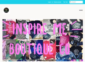 How inspiremeboutique.co looks like on a tablet such as an iPad.