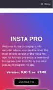 How instaapkpro.info looks like on a mobile device such as an iPhone.