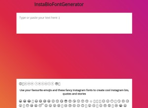 How instabiofontgenerator.com looks like on a tablet such as an iPad.