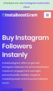 How instaboostgram.com looks like on a mobile device such as an iPhone.