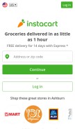 How instacart.com looks like on a mobile device such as an iPhone.