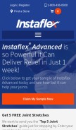 How instaflex.com looks like on a mobile device such as an iPhone.