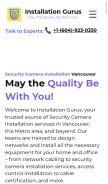 How installationgurus.ca looks like on a mobile device such as an iPhone.