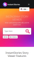How instant-stories.com looks like on a mobile device such as an iPhone.
