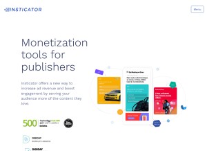 How insticator.com looks like on a tablet such as an iPad.