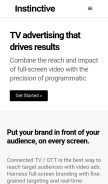 How instinctiveads.com looks like on a mobile device such as an iPhone.
