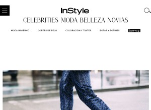How instyle.es looks like on a tablet such as an iPad.