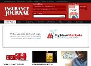 How insurancejournal.com looks like on a tablet such as an iPad.