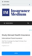 How insurancemedium.com looks like on a mobile device such as an iPhone.