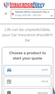 How insurancenavy.com looks like on a mobile device such as an iPhone.