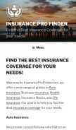 How insuranceprofinder.com looks like on a mobile device such as an iPhone.