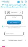 How insuranks.com looks like on a mobile device such as an iPhone.