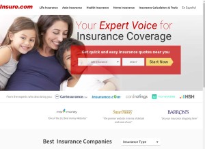 How insure.com looks like on a tablet such as an iPad.