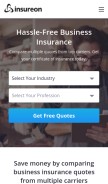 How insureon.com looks like on a mobile device such as an iPhone.