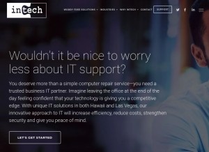 How intech-hawaii.com looks like on a tablet such as an iPad.