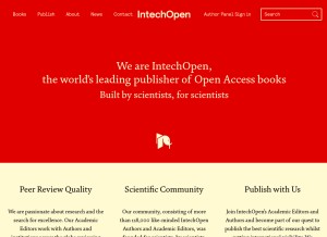 How intechopen.com looks like on a tablet such as an iPad.
