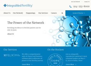 How integramed.com looks like on a tablet such as an iPad.