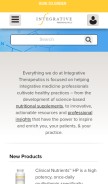 How integrativepro.com looks like on a mobile device such as an iPhone.