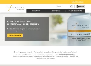 How integrativepro.com looks like on a tablet such as an iPad.