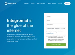 How integromat.com looks like on a tablet such as an iPad.