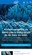How intel.es looks like on a mobile device such as an iPhone.