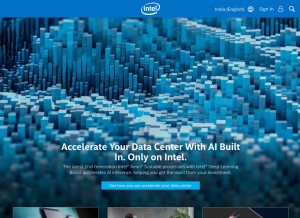 How intel.in looks like on a tablet such as an iPad.