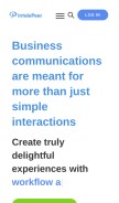 How intelepeer.com looks like on a mobile device such as an iPhone.
