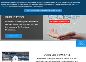 How intelligrated.com looks like on a tablet such as an iPad.
