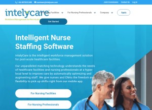 How intelycare.com looks like on a tablet such as an iPad.