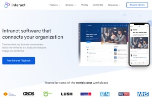 How interactgo.com looks like on a tablet such as an iPad.
